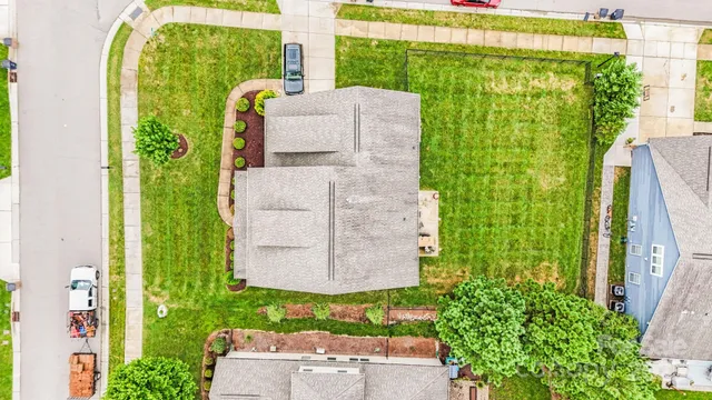 a aerial view of a garden