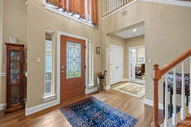 a view of an entryway with a rug