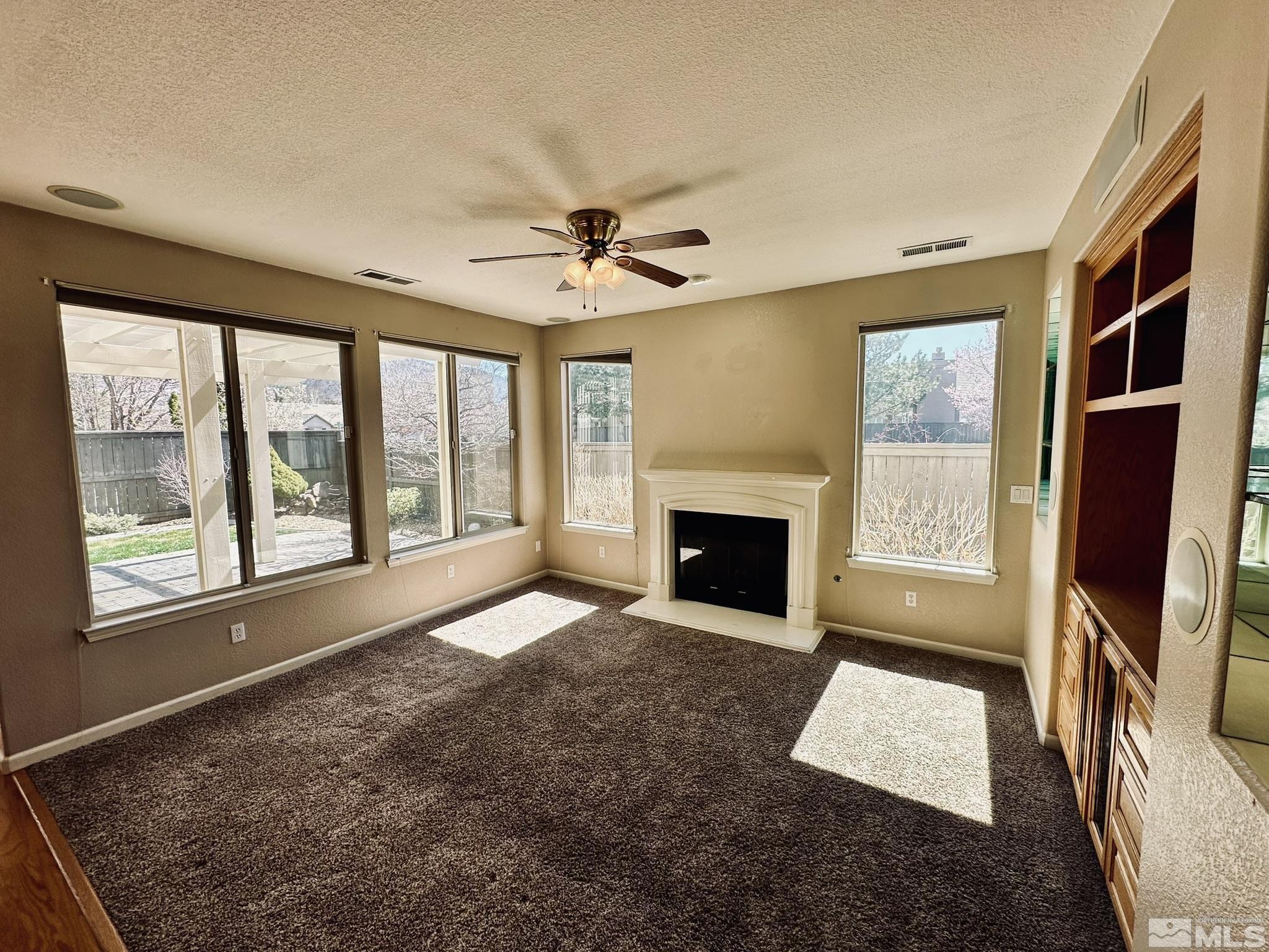 491 Oldenburg Drive Reno, NV 89521 - Photo 6 of 36 a view of an empty room with a fireplace and a window