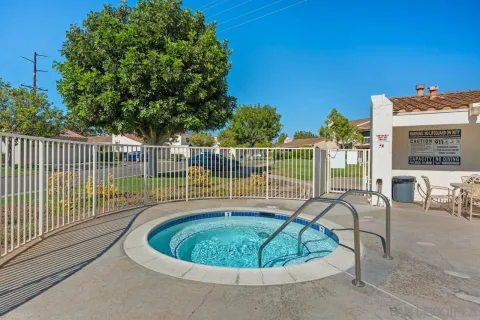 a small pool with a seating space