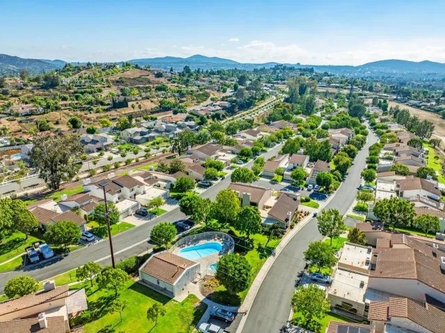 an aerial view of a city with lots of residential buildings