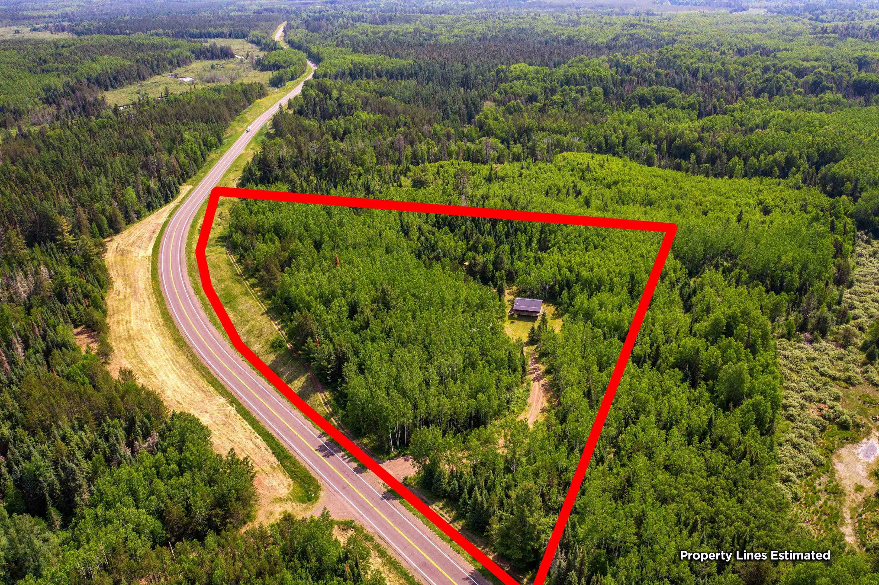 1612 Pequaywan Lake Road Brimson, MN 55602 - Photo 45 of 45 Aerial view of property's location with a forest and property boundaries highlighted