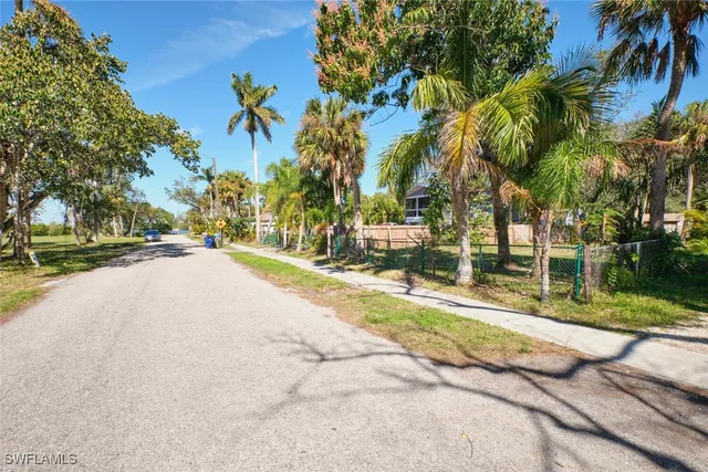 a view of backyard with tree