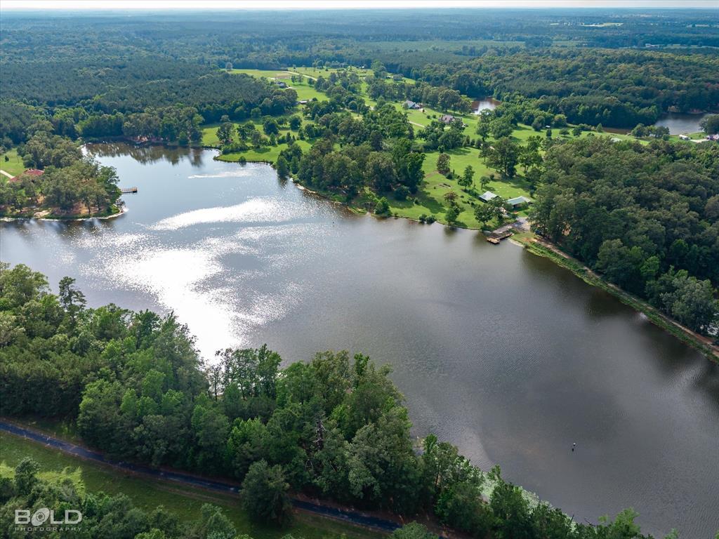 0 Twin Lakes Road Mansfield, LA 71052 - Photo 24 of 28 Expansive lakefront property featuring a private dock, surrounding mature trees, and a distant shoreline with additional structures