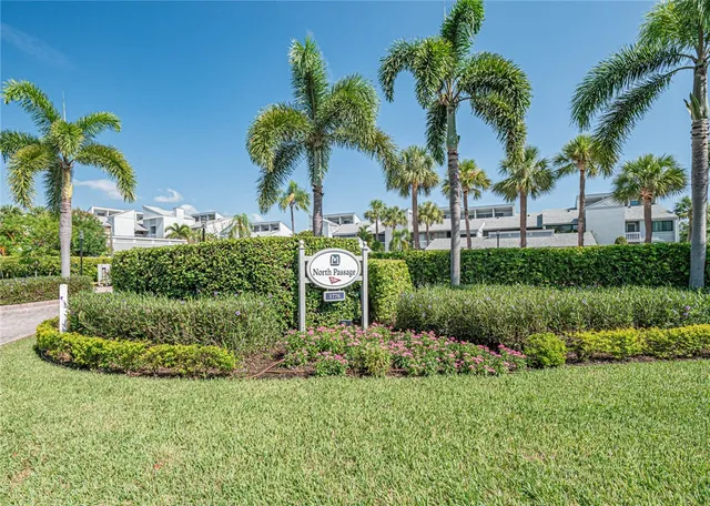 a view of a garden with a house