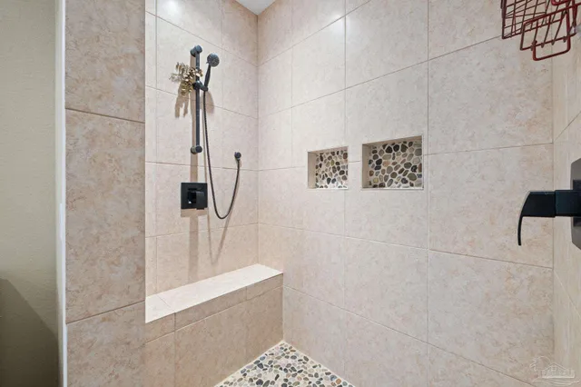 a bathroom with a shower