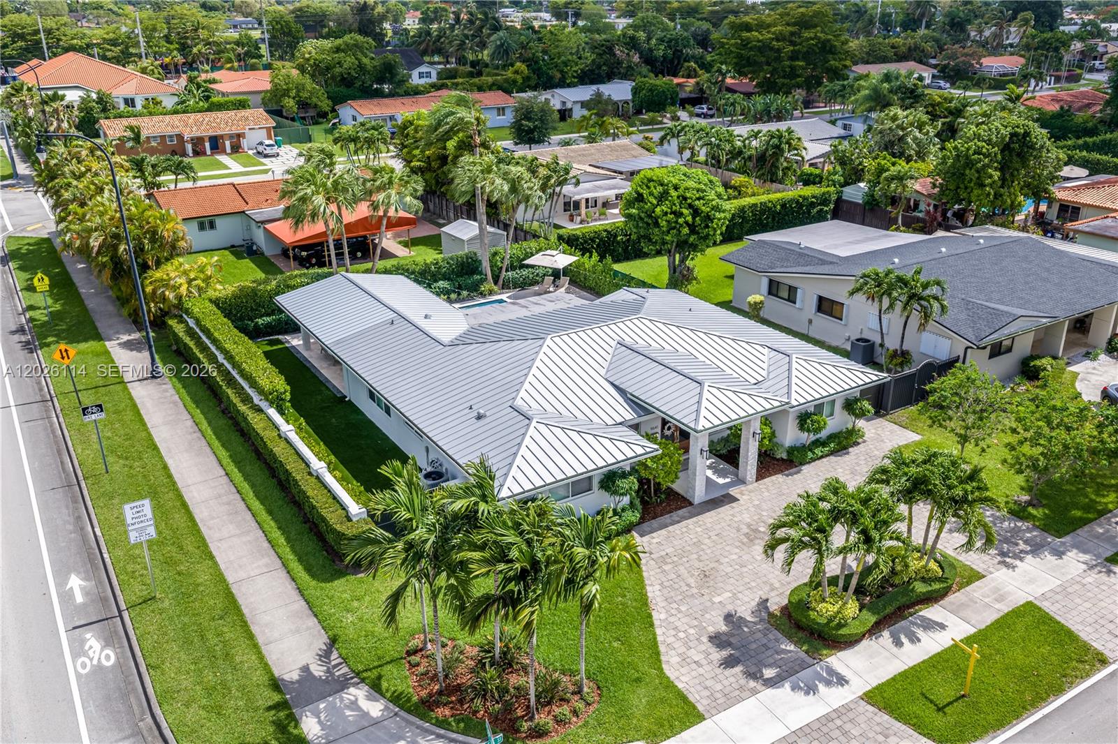 9641 Southwest 66th Street Miami, FL 33173 - Photo 54 of 57 an aerial view of a house with a garden