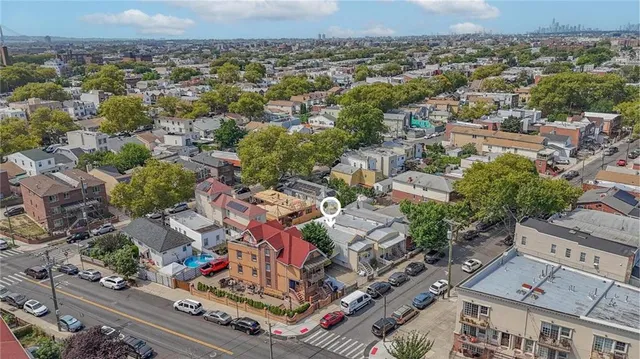 an aerial view of a city