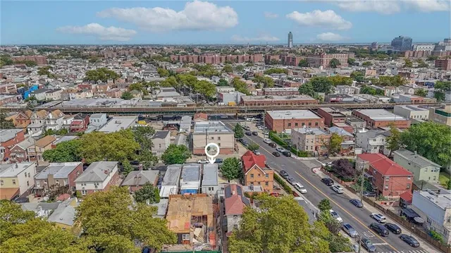 an aerial view of a city