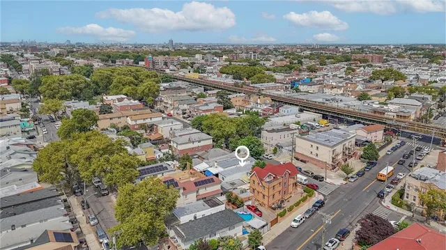 an aerial view of a city