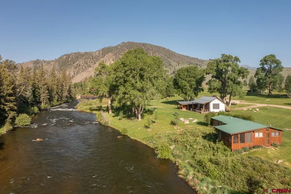 a view of a lake with a mountain