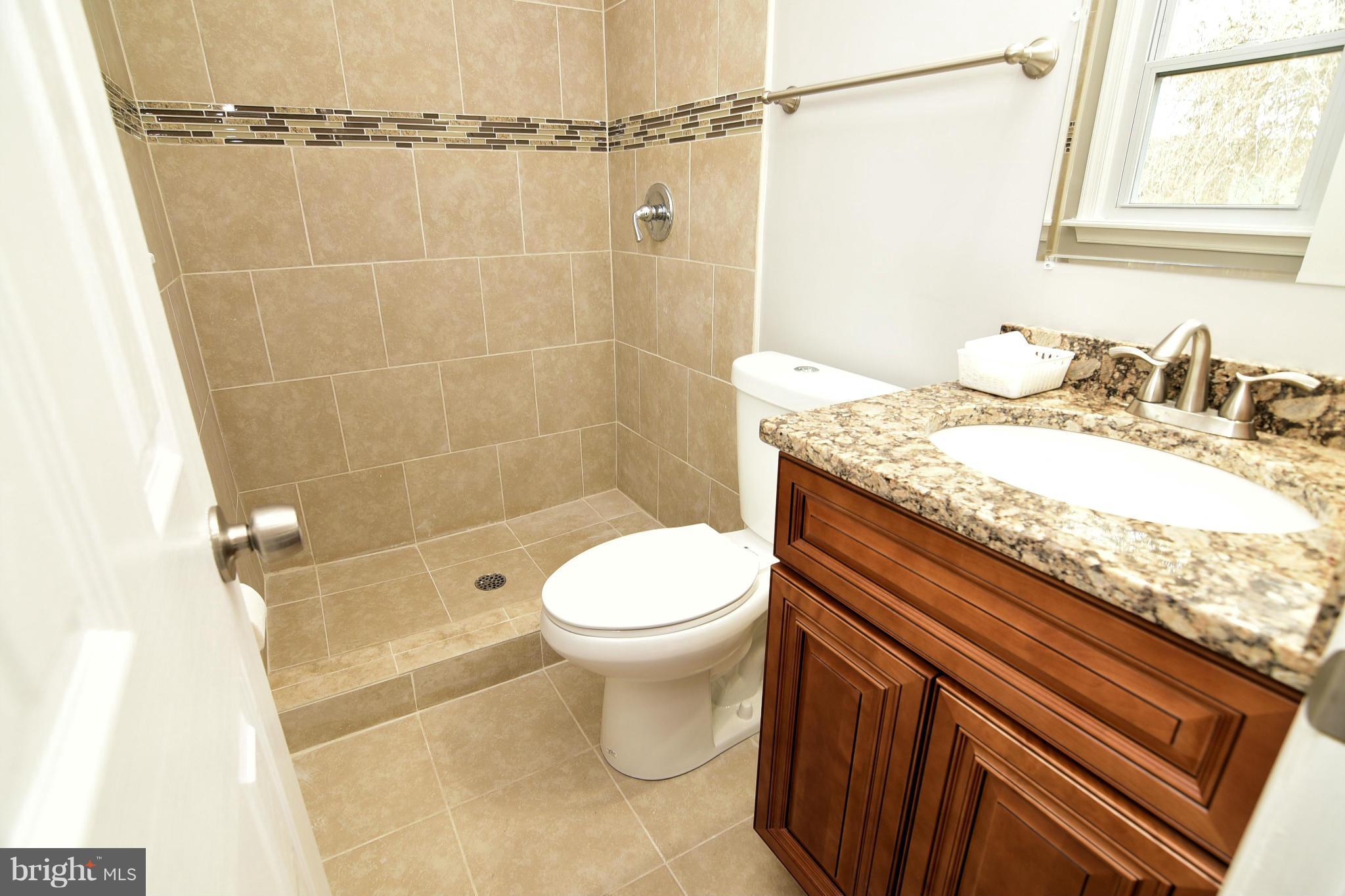6504 Springbrook Lane Clinton, MD 20735 - Photo 20 of 30 a bathroom with a granite countertop sink toilet and shower