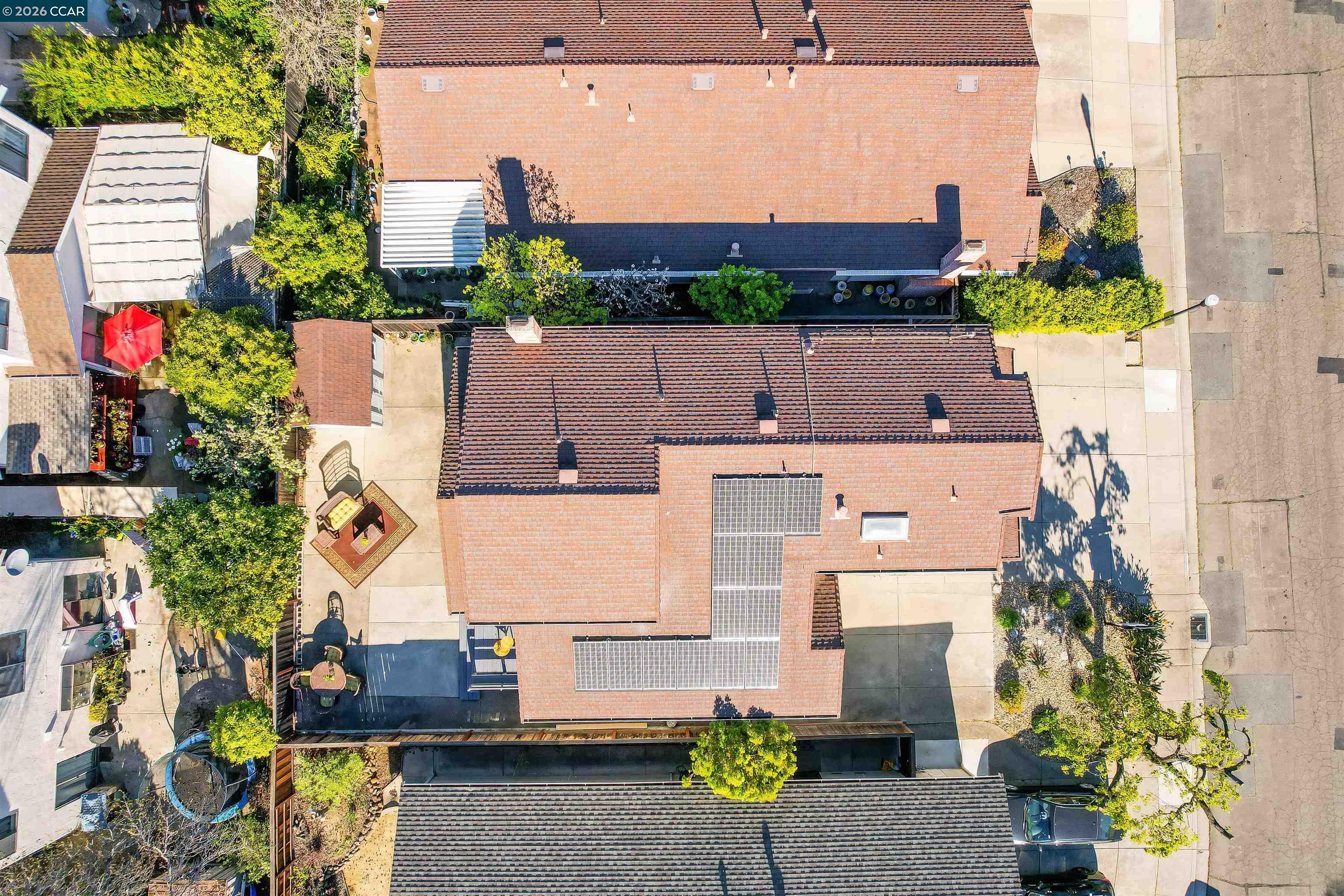 162 Woodfield Hercules, CA 94547 - Photo 56 of 59 an aerial view of a house with a yard and garden