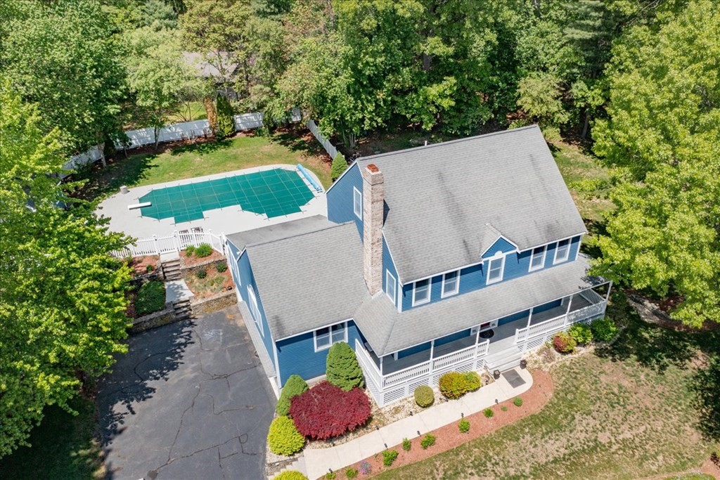 24 Campbell Road Middleton, MA 01949 - Photo 4 of 41 an aerial view of house with yard swimming pool and outdoor seating