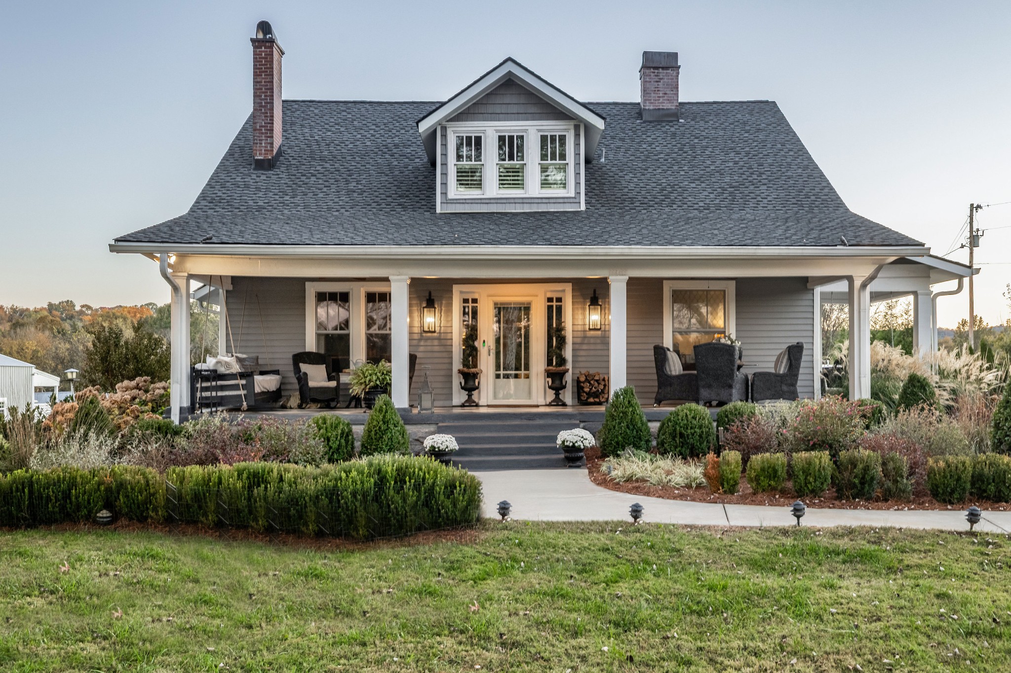 a house view with a garden space