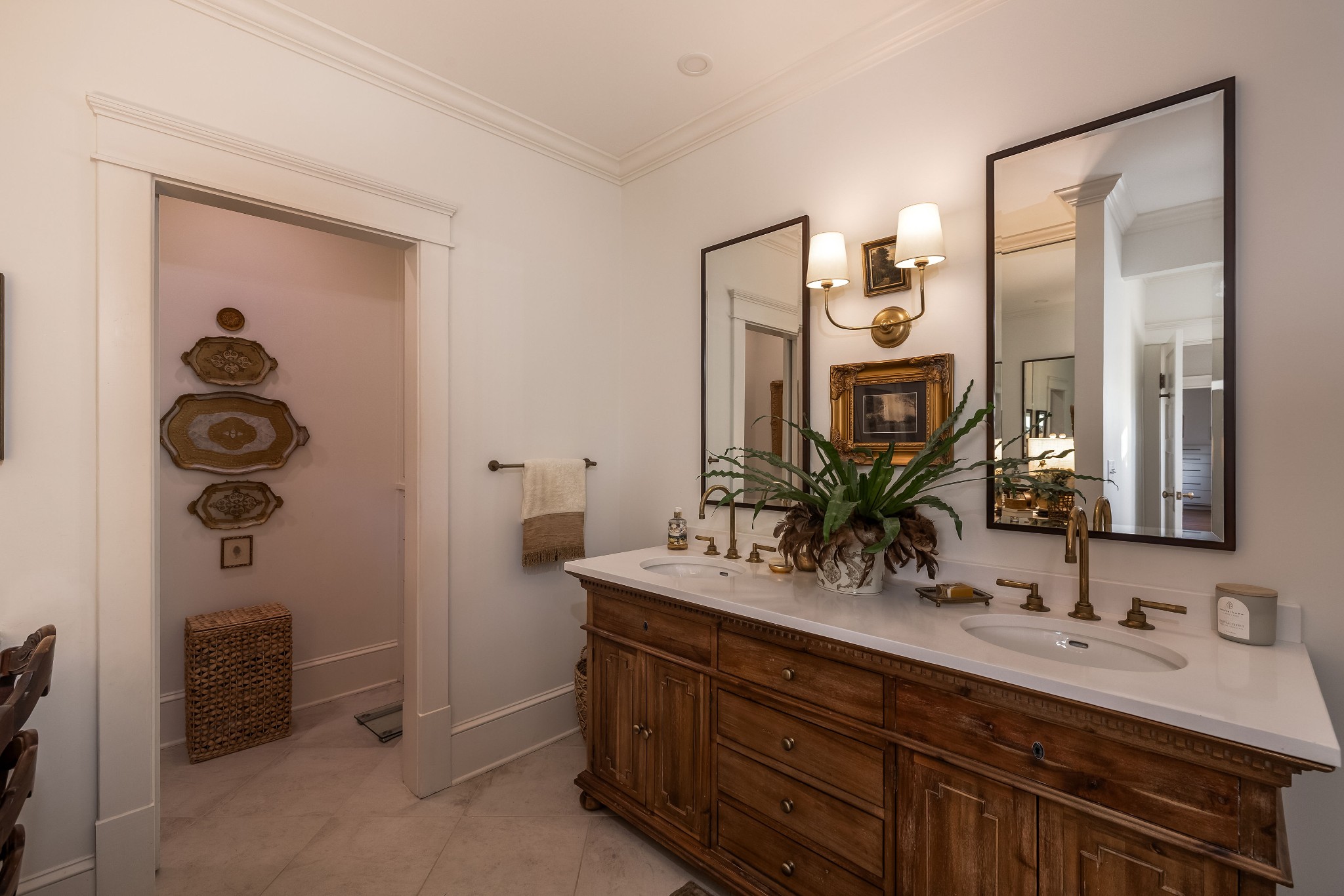 6537 Arno-College Grove Road College Grove, TN 37046 - Photo 37 of 75 a bathroom with a double vanity sink and a mirror