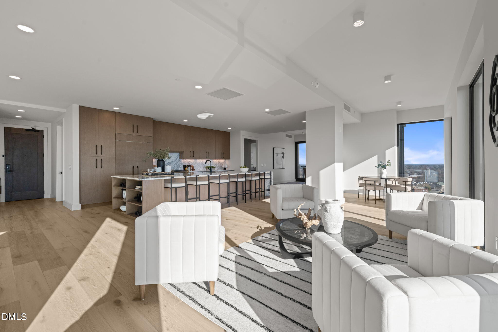 115 Morris Street, Unit 2205 Durham, NC 27701 - Photo 23 of 83 a living room with furniture and a view of kitchen