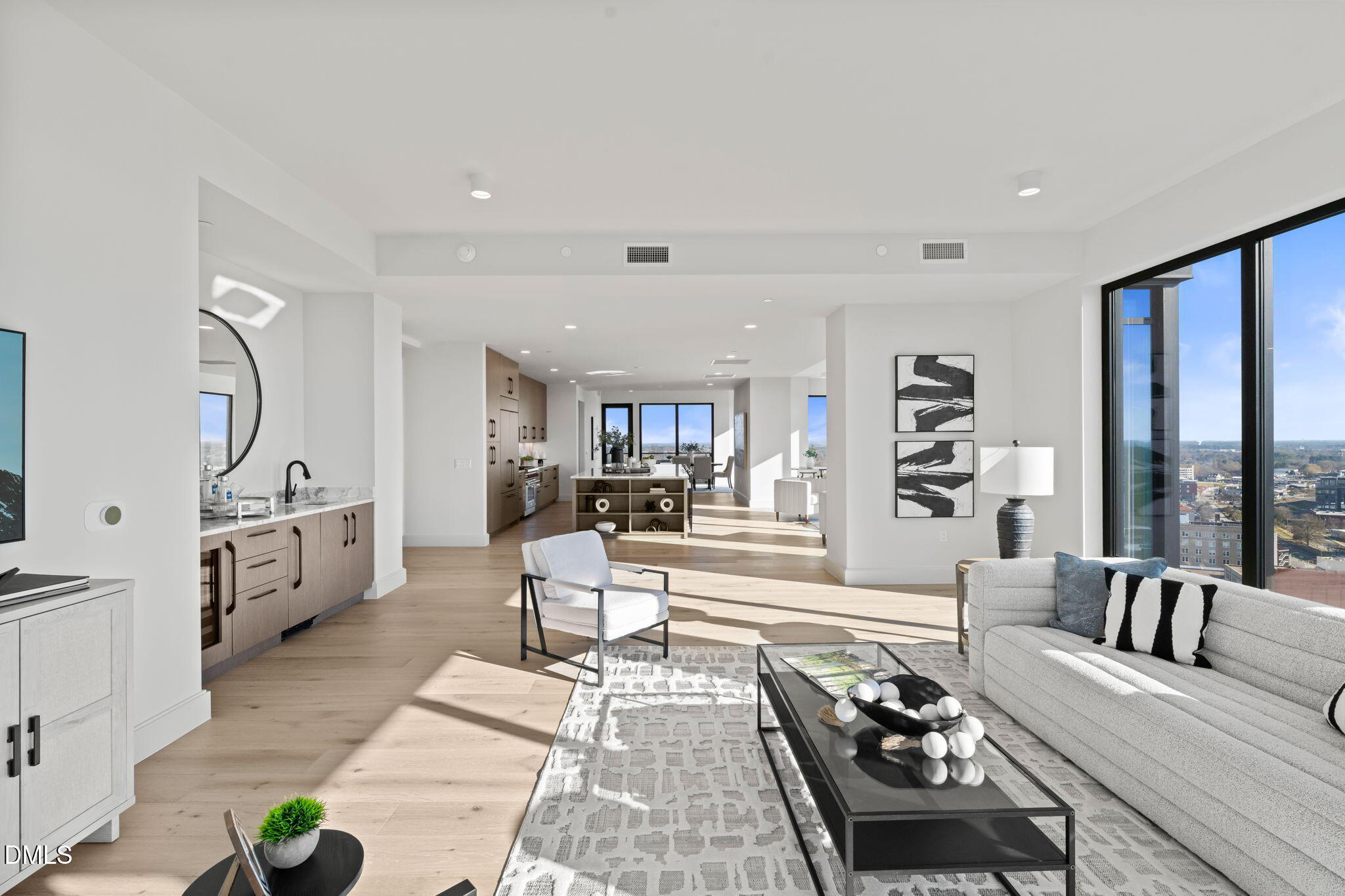 115 Morris Street, Unit 2205 Durham, NC 27701 - Photo 25 of 83 a living room with furniture wooden floor and a large window