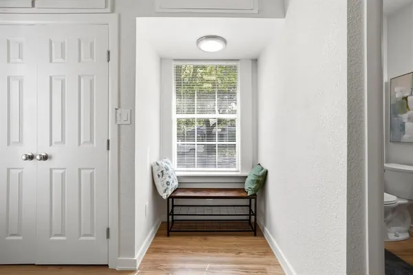 a view of front door with stairs
