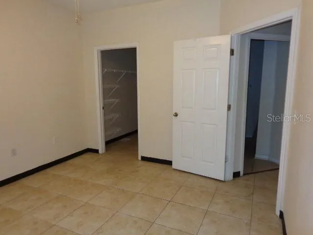 an empty room with closet