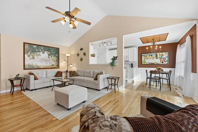 a living room with furniture