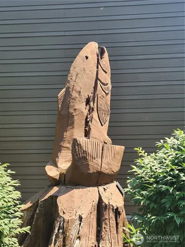 a view of a chairs in patio