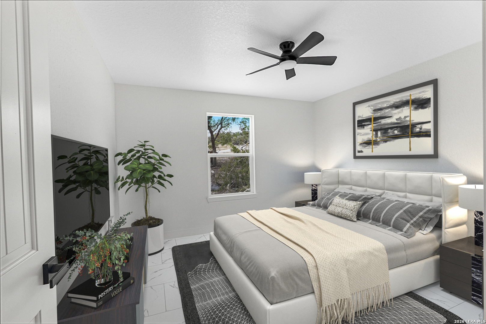 845 Tee Drive Spring Branch, TX 78070 - Photo 12 of 18 a bedroom with bed and a potted plant