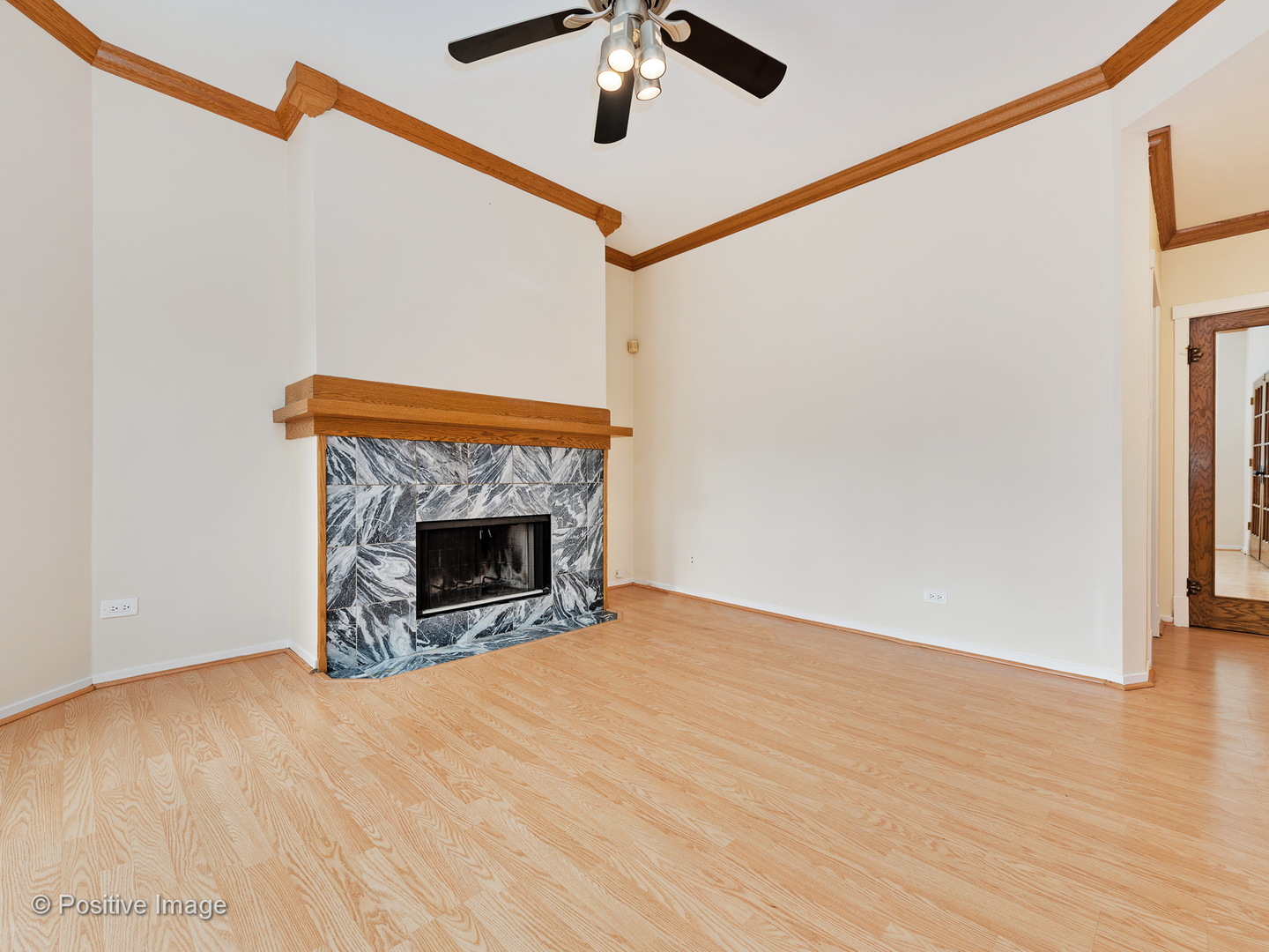 4417 North Racine Avenue, Unit 2N Chicago, IL 60640 - Photo 4 of 22 a view of empty room with wooden floor and fireplace