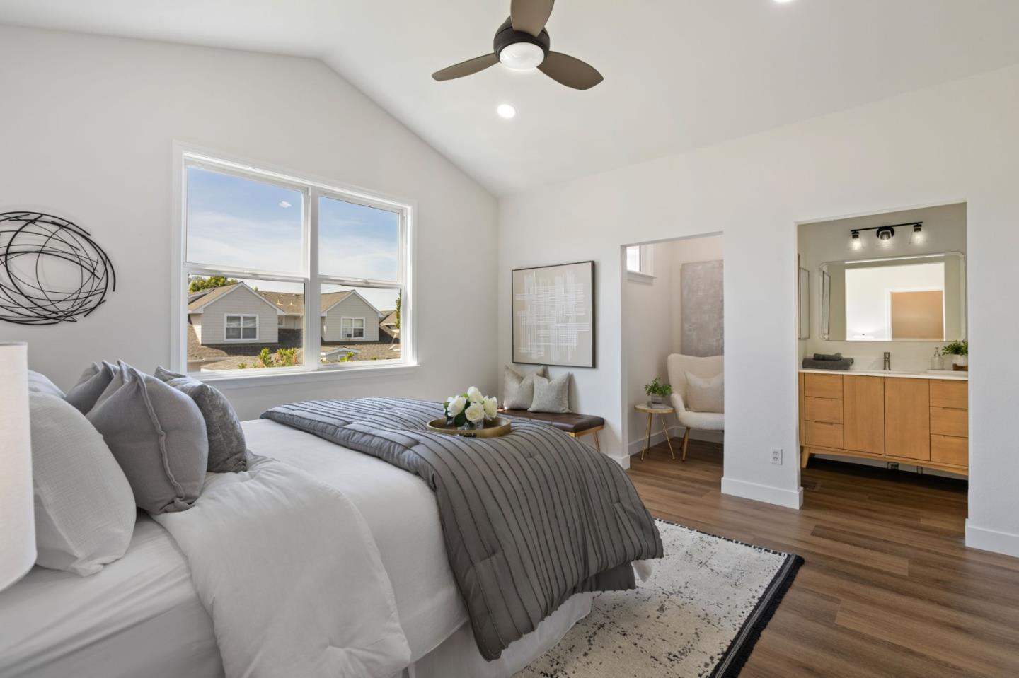 729 Cottage Court Mountain View, CA 94043 - Photo 25 of 41 a bedroom with furniture and a large window