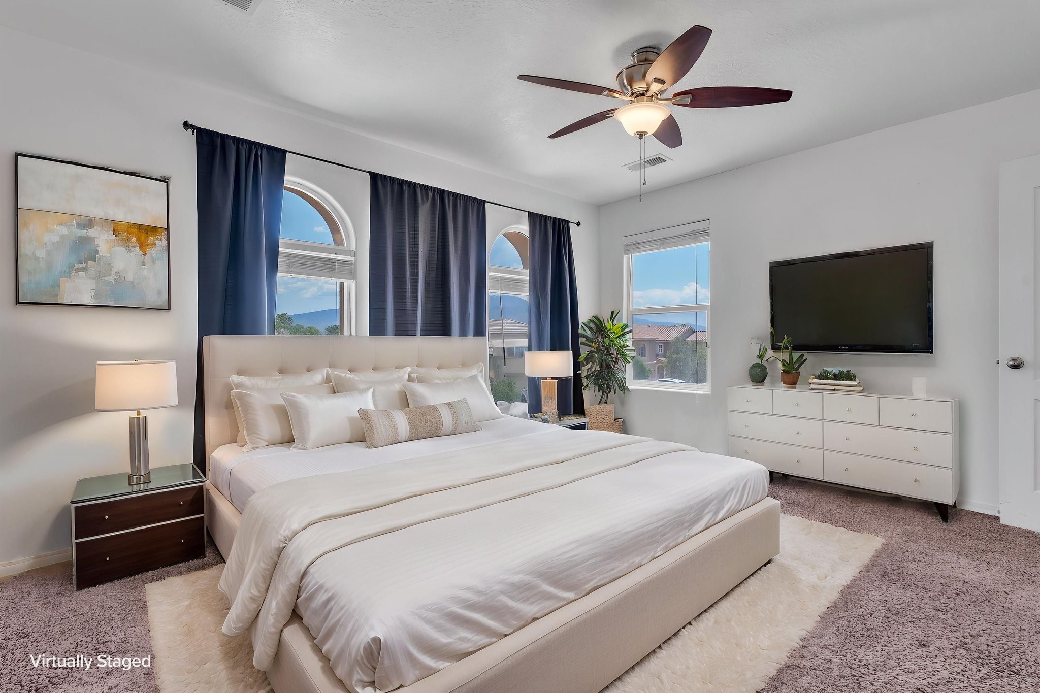 6914 Wrangell Loop Northeast Rio Rancho, NM 87144 - Photo 37 of 61 Bedroom with Street Views - Virtually Staged