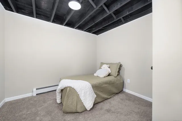 a bedroom with a bed