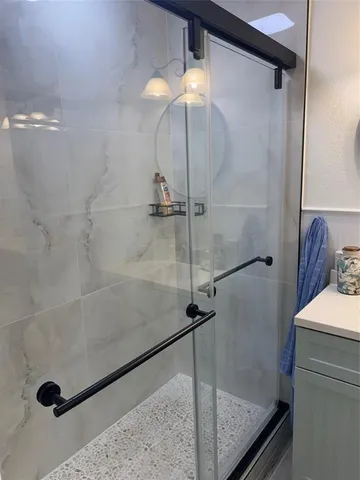 a bathroom with a shower