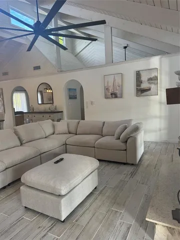 a living room with furniture