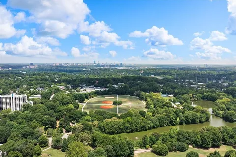 a view of a city with tall buildings