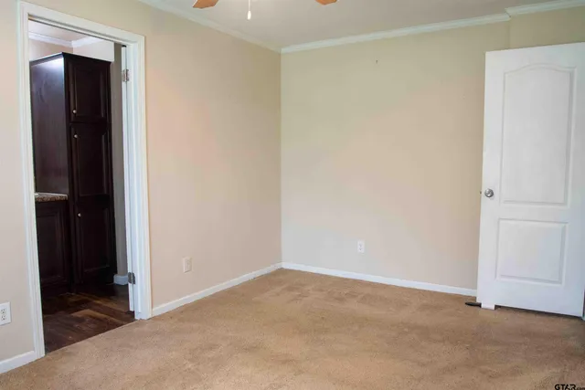 an empty room with closet