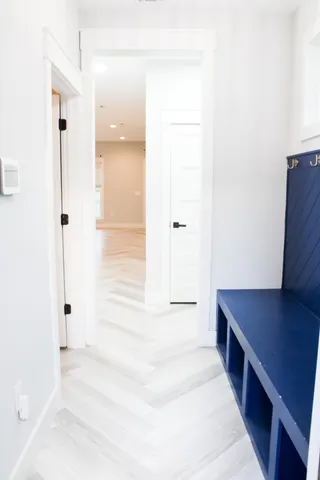 a spacious bathroom with a tub and a shower