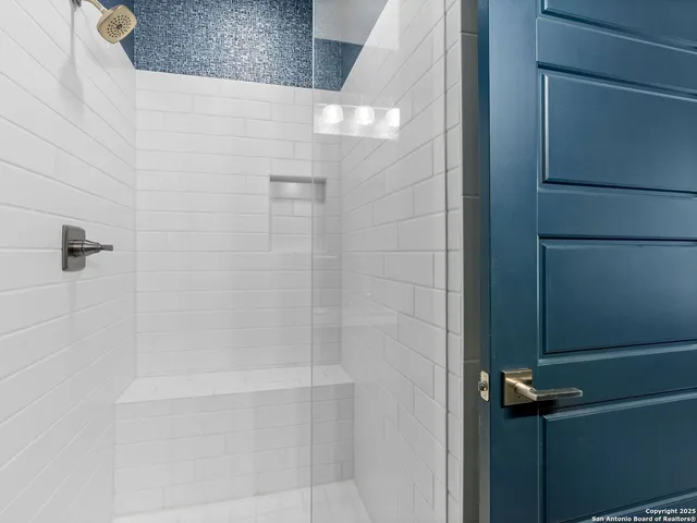 a bathroom with a shower