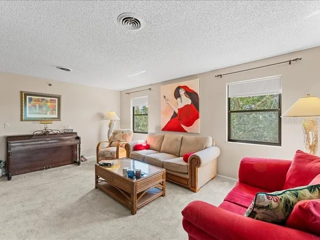 a living room with furniture and a couch