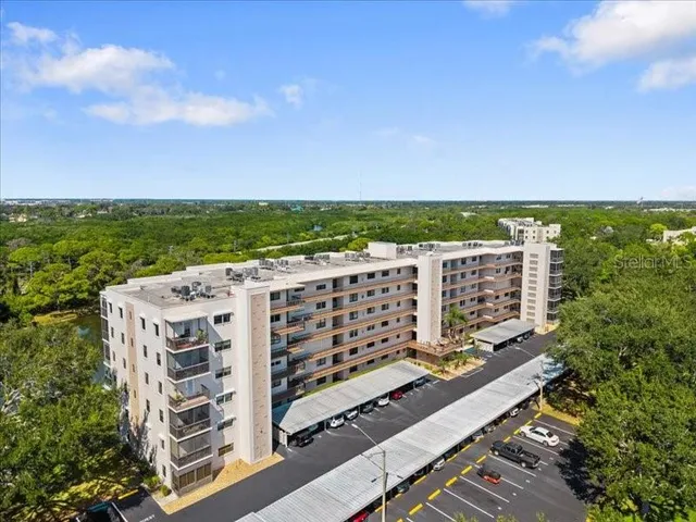 a view of a city with tall buildings