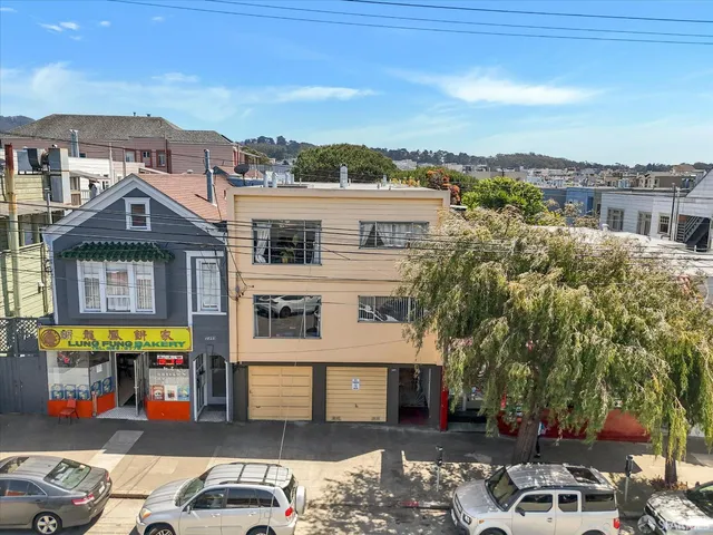 a view of a city with tall buildings