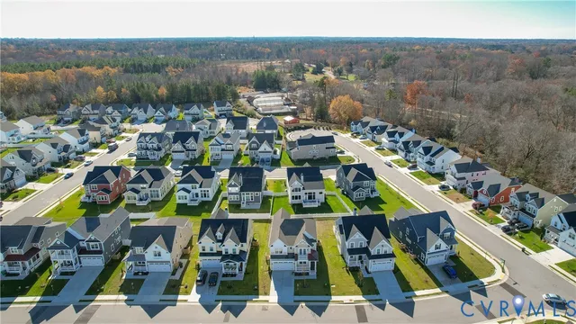 an aerial view of multiple house