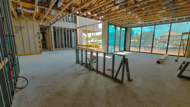 a view of porch with a tv