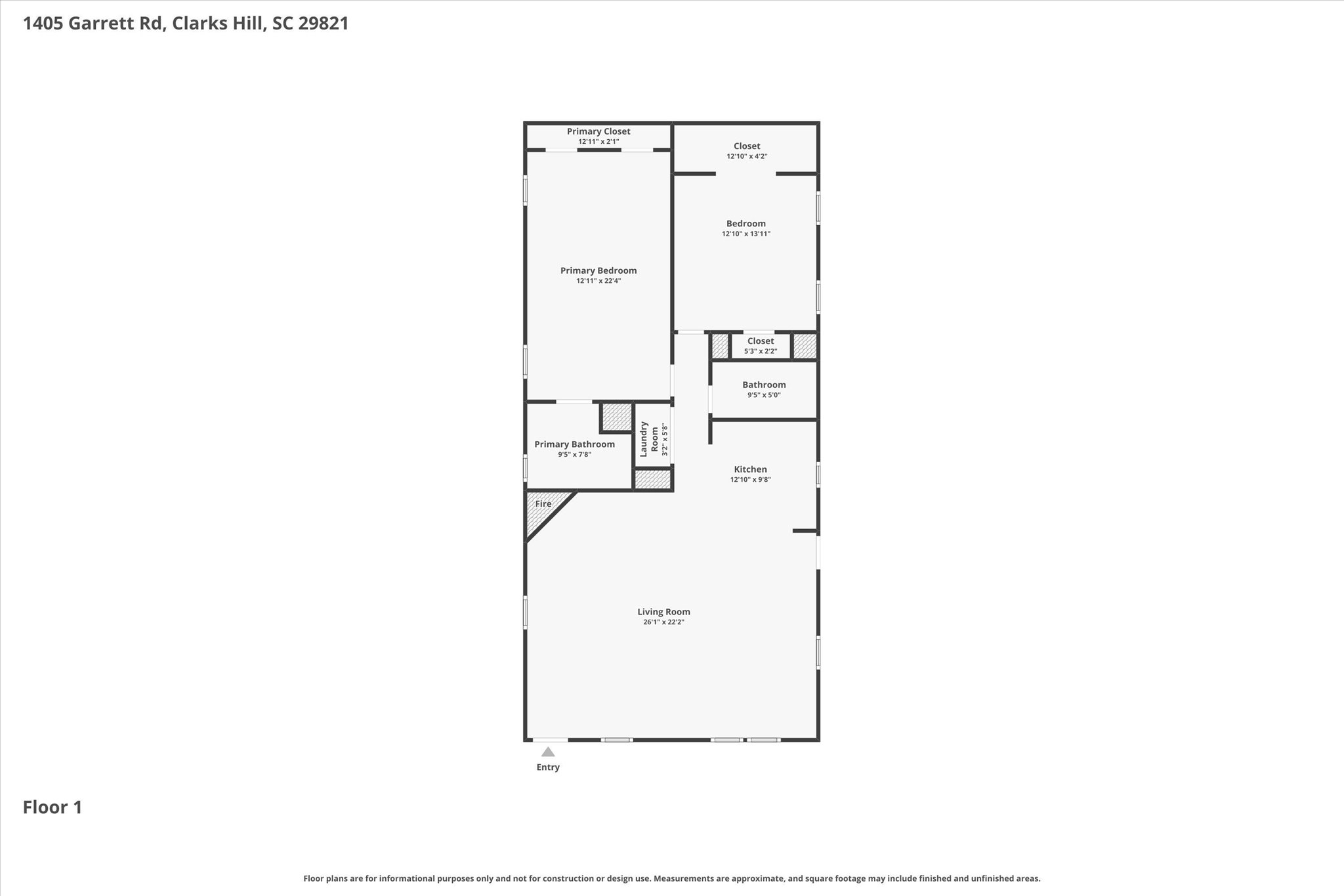 1405 Garrett Road Clarks Hill, SC 29821 - Photo 51 of 51 a picture of floor plan