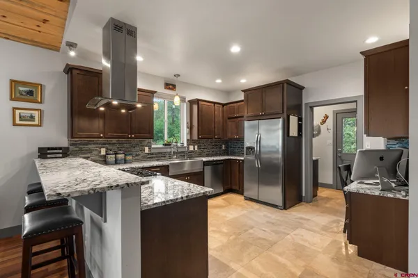 a view of a trees with a yard