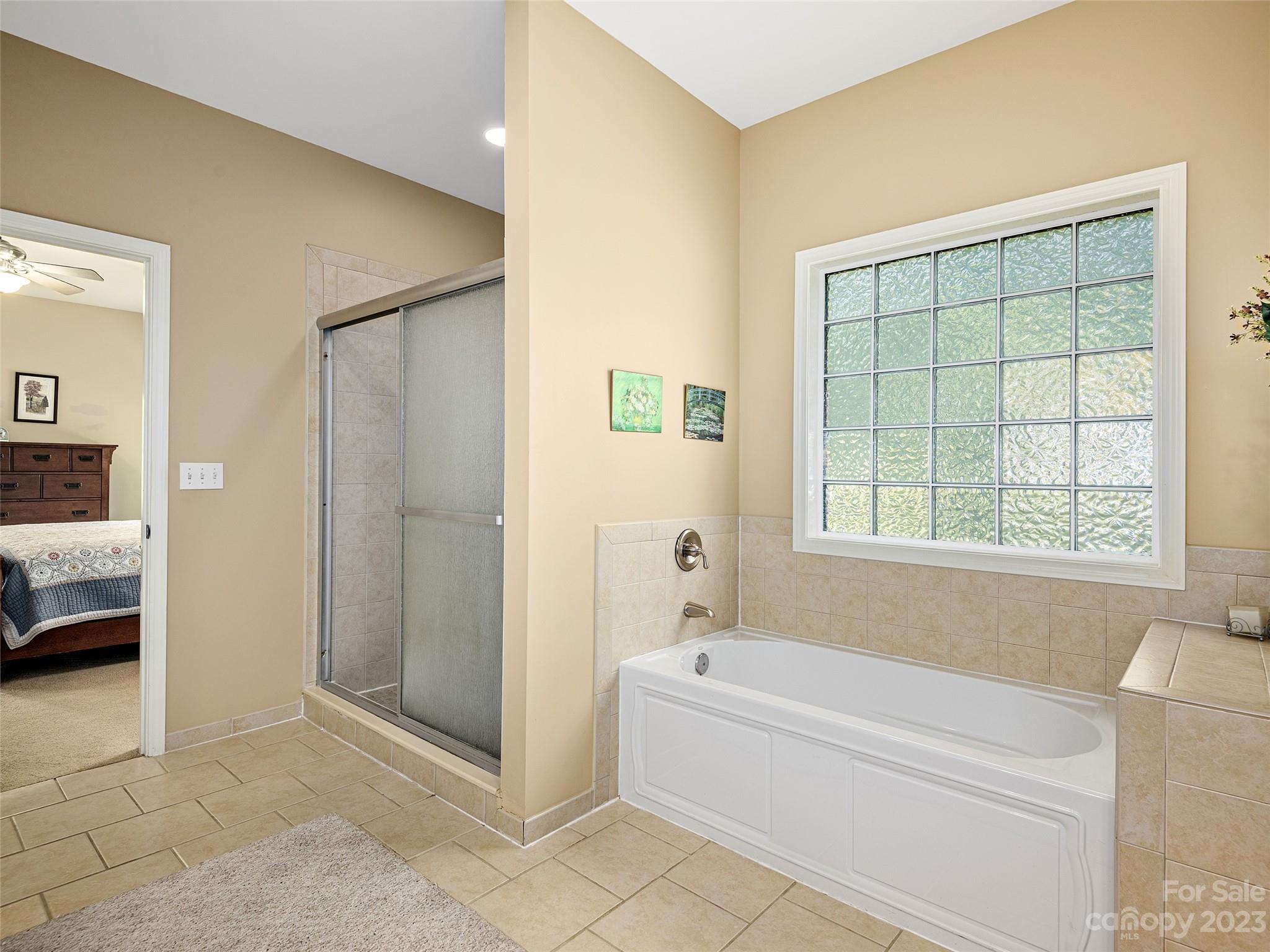 1223 North Ridge Road Hendersonville, NC 28792 - Photo 15 of 24 a bathroom with a bathtub and a shower