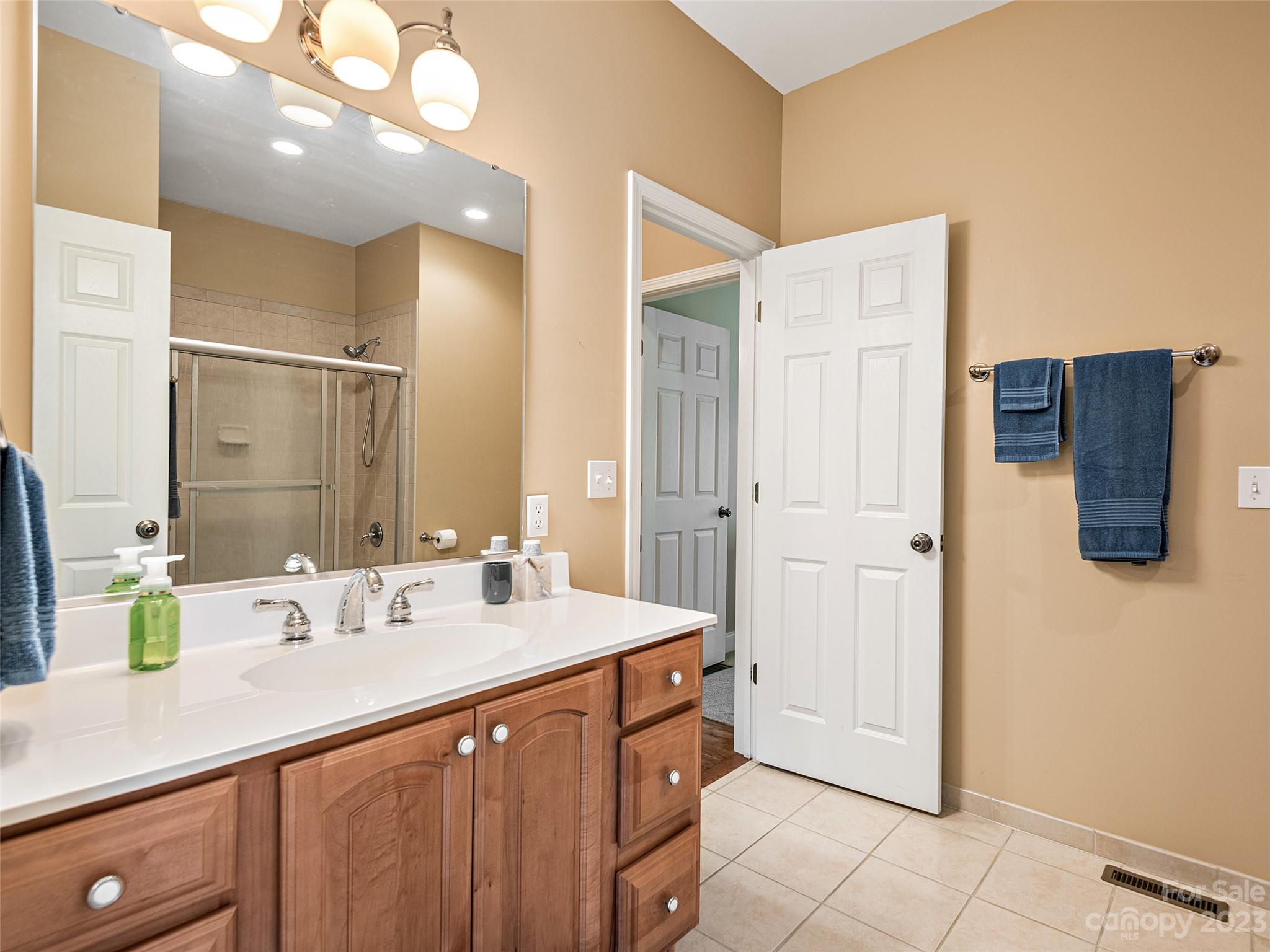 1223 North Ridge Road Hendersonville, NC 28792 - Photo 18 of 24 a bathroom with a sink double vanity and a mirror