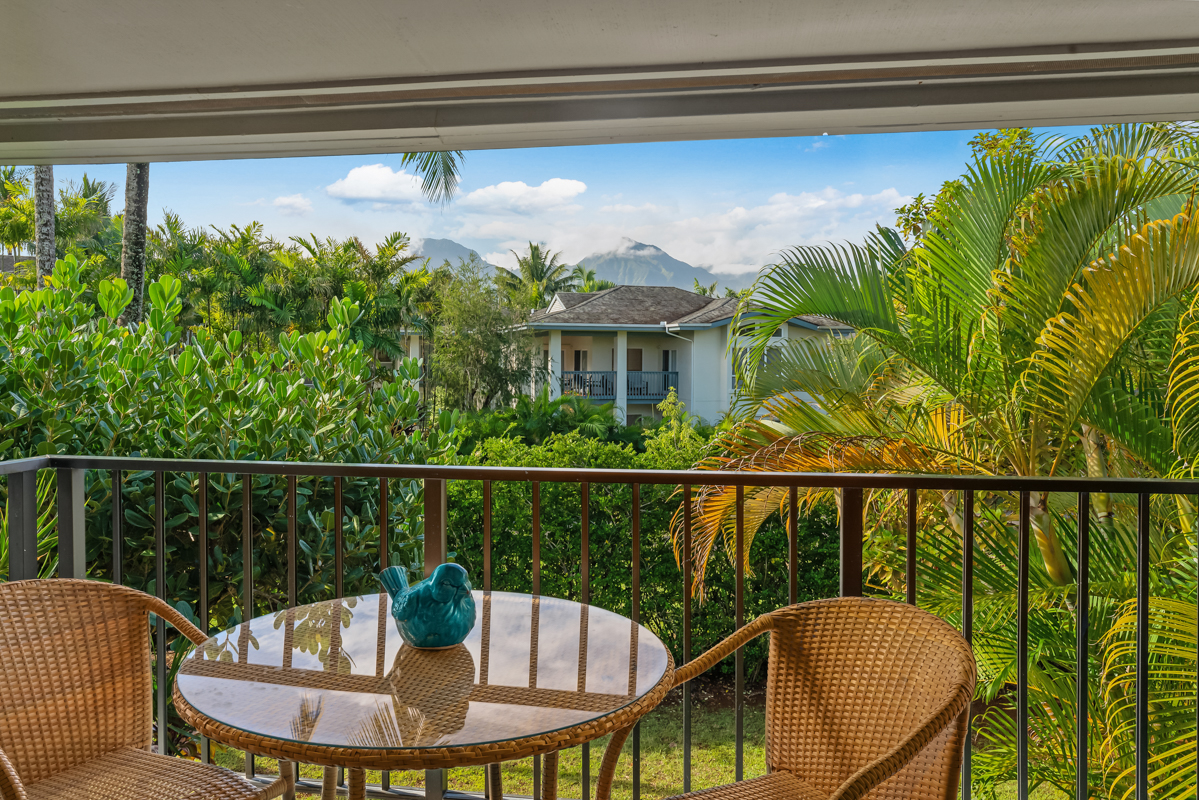 3830 Edward Road, Unit 9F Princeville, HI 96722 - Photo 4 of 20 a view of a balcony with furniture