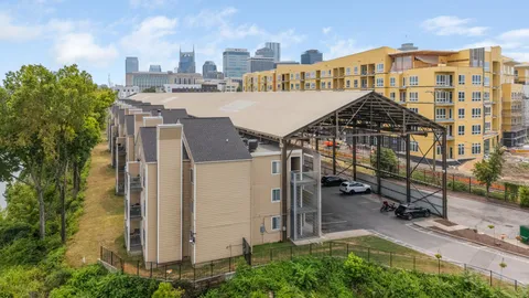 an aerial view of a house