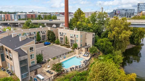 a view of a city from a lake