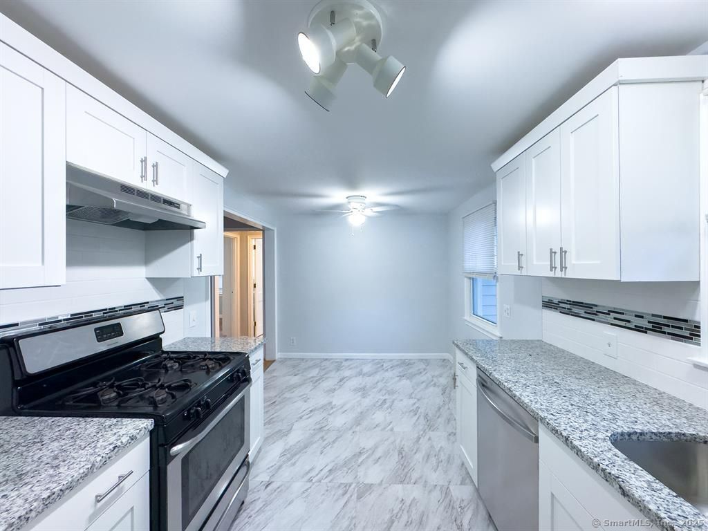 111 Irving Left Side Street Naugatuck, CT 06770 - Photo 7 of 11 a kitchen with granite countertop a sink stainless steel appliances and cabinets